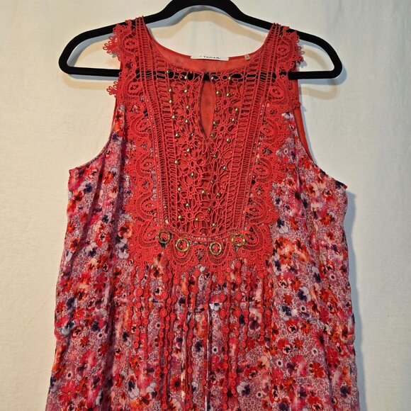 TAHARI Fairy Cottagecore Multicolor Floral Tulle Lace Dress Size 10 New NO Tags! - Picture 3 of 16